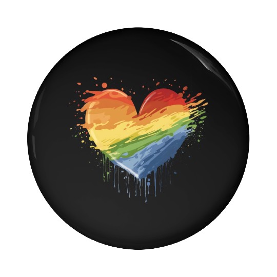 Love Conquers All: LGBTQ+ Rainbow Heart Embracing Pin Buttons