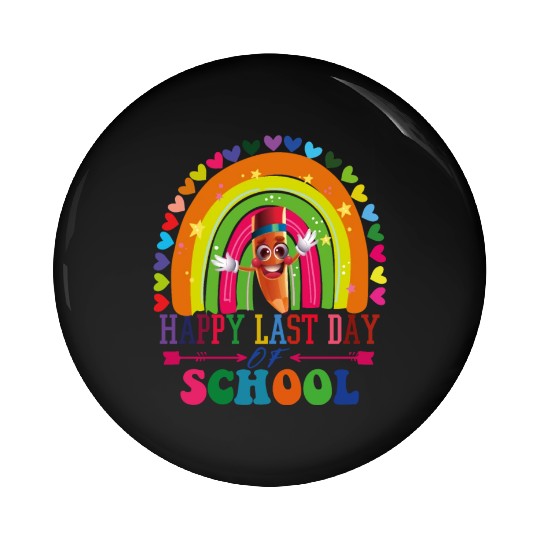 Groovy Happy Last Day of School Teacher Student Pin Buttons