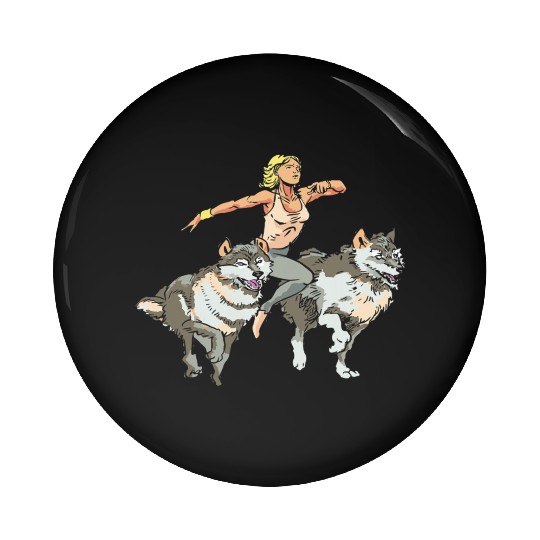Funny For Jogging Runners Workout Women Wolf Pin Buttons