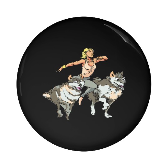 Funny For Jogging Runners Workout Women Wolf Pin Buttons