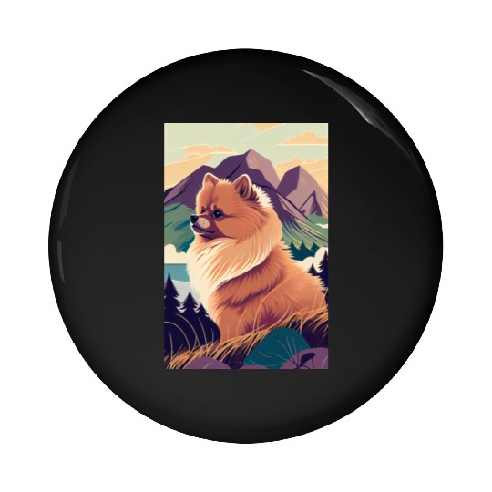 Pomeranian Nature Pin Buttons