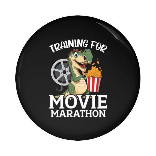 Training For Movie Marathon Movie Lover Cinema Pin Buttons
