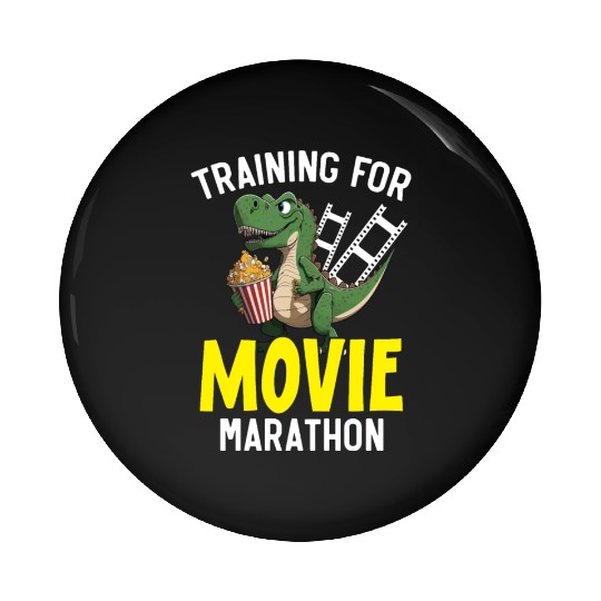 Training For Movie Marathon Movie Lover Cinema Pin Buttons