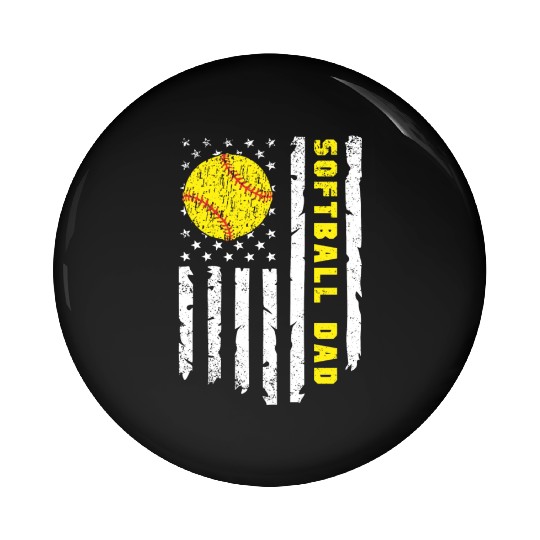 Softball Dad fathers day Pin Buttons