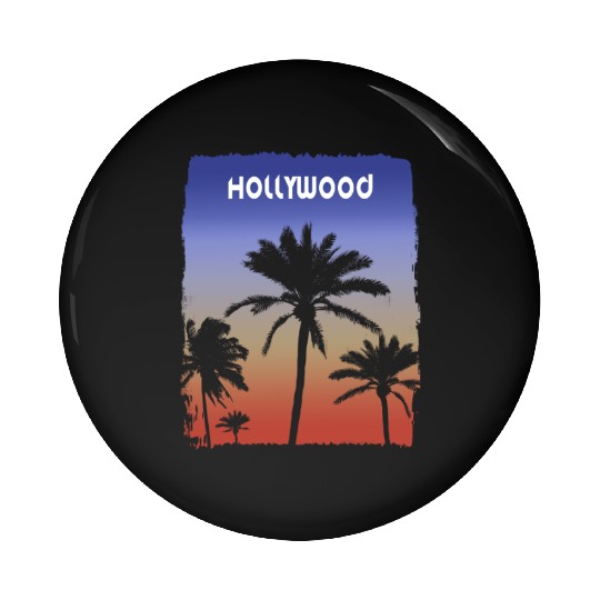 Hollywood California Sunset Vacation Souvenir Pin Buttons