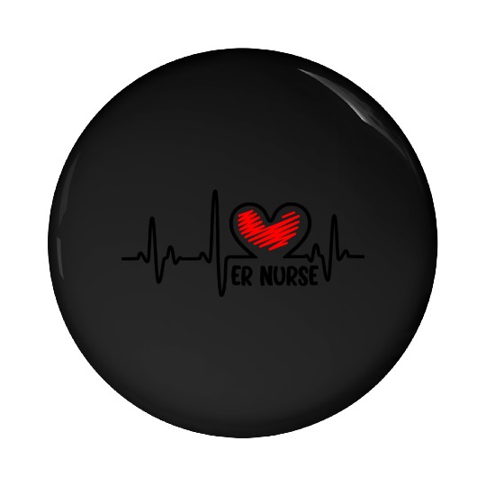 ER Nurse, heart beat Pin Buttons