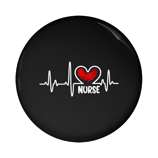 Nurse, heart beat Pin Buttons