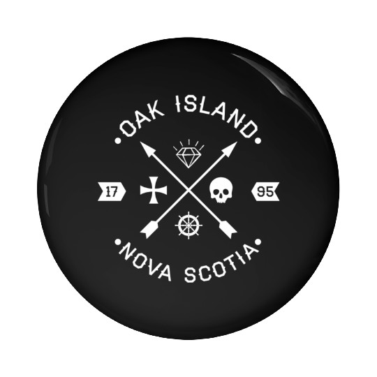 Oak Island Knights Templar Skull Arrows Pin Buttons