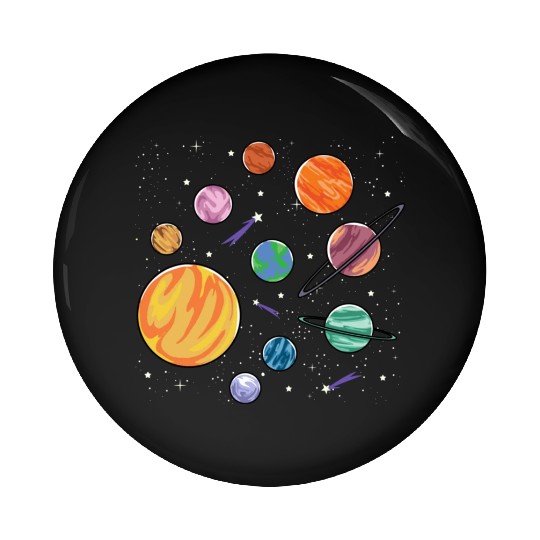 Solar System Planets Science Space Boys Girls Pin Buttons
