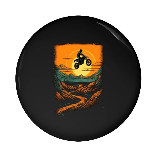 Dirt Bike Mountain Dirt Biking Motocross Biker Pin Buttons