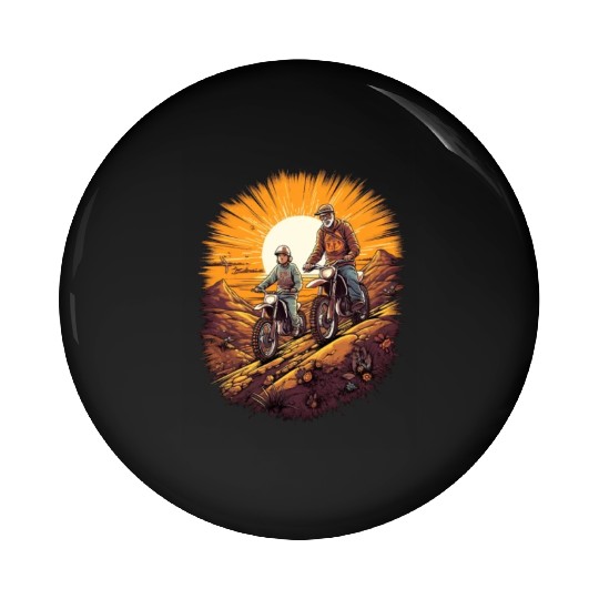 Dirt Bike Father Dad Son Motorcycle Riding Pin Buttons