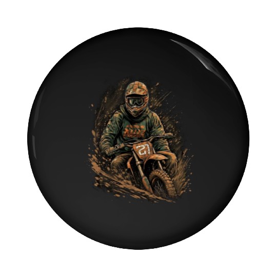 Dirt Bike Biker Stuck in Mud Offroad Rider Pin Buttons