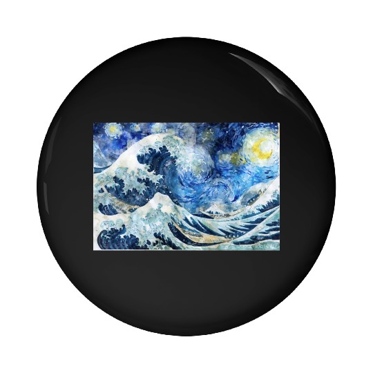 Great Wave During a Starry Night Click on Artist Pin Buttons