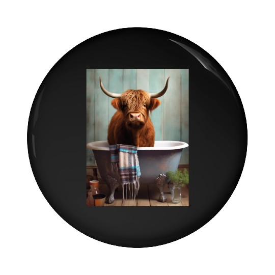 Highland Cow Pin Buttons