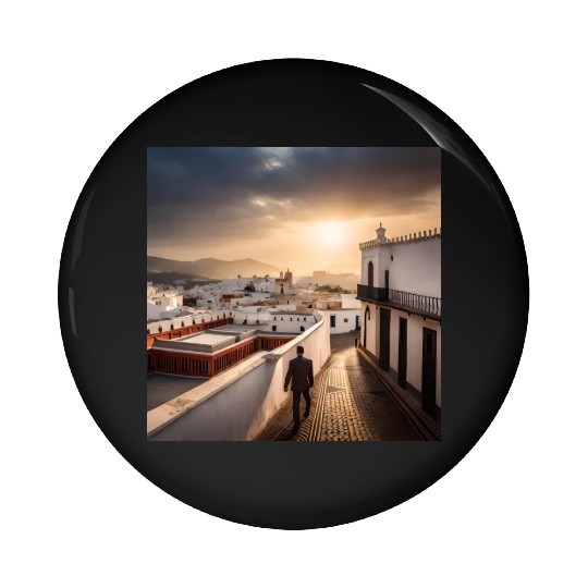 Fantasy pictures ,town Morocco ,city Tetouan Pin Buttons