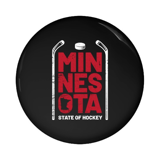 Minnesota State Of Hockey Mn State Map Pin Buttons