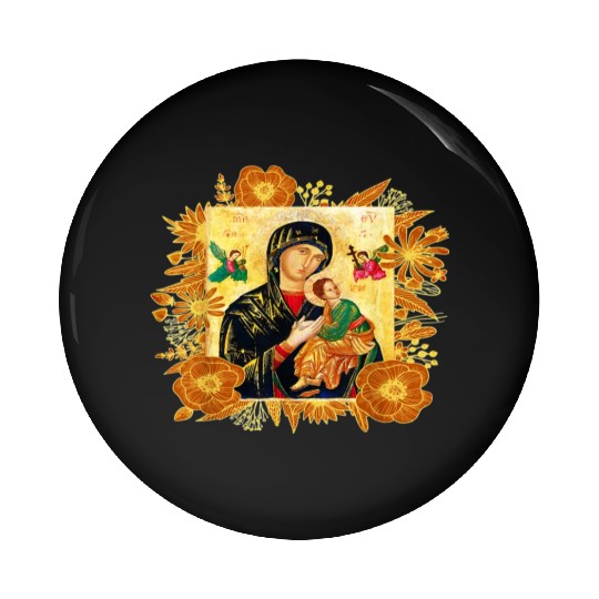 Our Lady of Perpetual Help Blessed Mother Mary Pin Buttons
