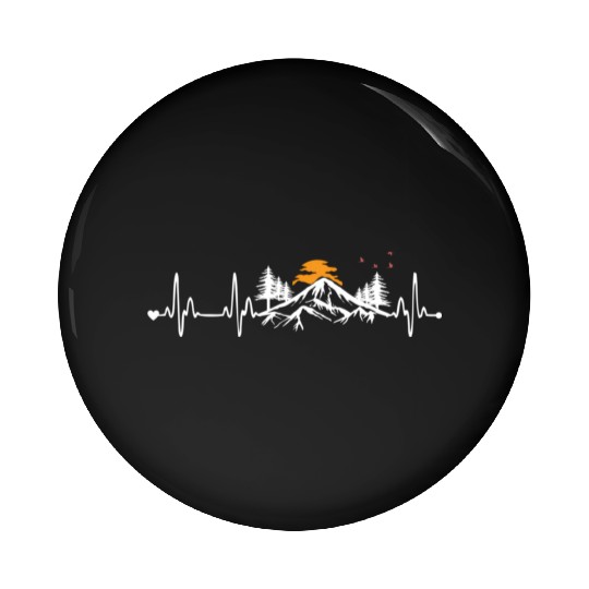 Mountain Heartbeat Mountain Hiking Pin Buttons