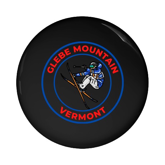 Retro Cool Skiing Glebe Mountain Vermont Souvenir Pin Buttons