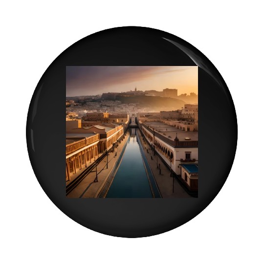 Fantasy pictures ,town Morocco ,city Rabat Pin Buttons