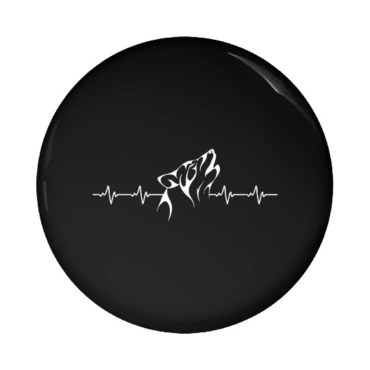 Wolf Lover Heart Rate Pin Buttons