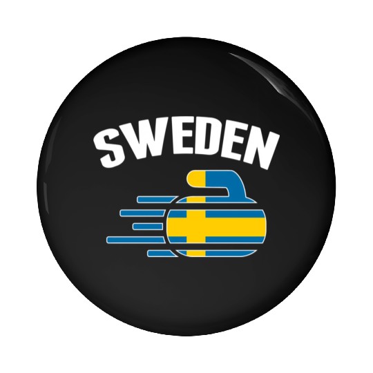 Sweden Curling Rock Sport Fans Swedish Curlers Win Pin Buttons