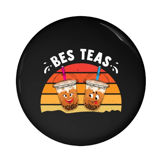 Bes Teas Funny Matching Friends Bubble Tea Lover Pin Buttons