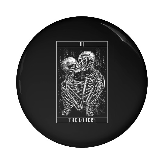 Tarot Card The Skeleton Love Kisses Bones Horror Pin Buttons