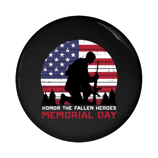 Honor The Fallen Heroes Memorial Day Us Flag Pin Buttons