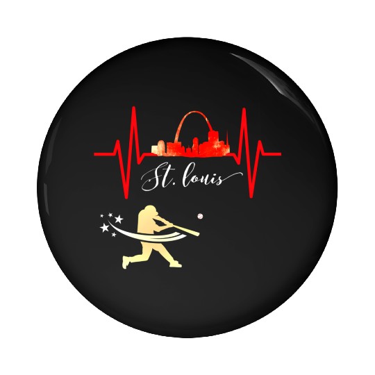 Saint Louis Red Cardinal Dress Heartbeat Baseball Pin Buttons