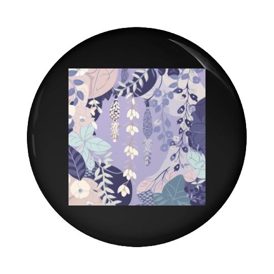 Wisteria Pattern, Japanese Kimono Fabric Pattern Pin Buttons