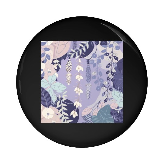 Wisteria Pattern, Japanese Kimono Fabric Pattern Pin Buttons