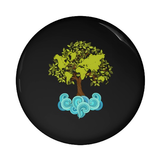Trees Plants Waves Nature Earth Day Pin Buttons