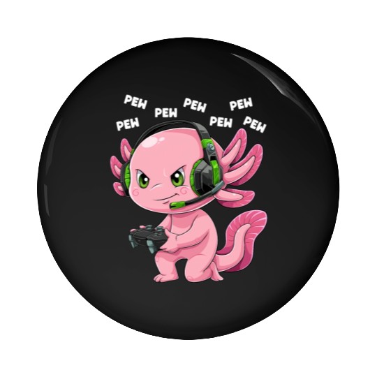 Gamesolotl Video Gamer Axolotl Kawaii Axolotl Gami Pin Buttons