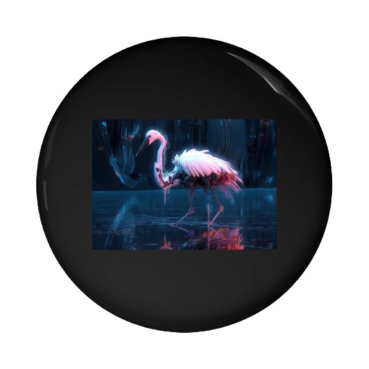 Neon Bird of Paradise Pin Buttons