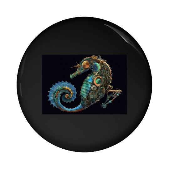 Cybernetic Octopus Pin Buttons