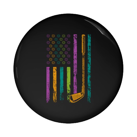 American Sports Flag Fireworks Decor Golf Club Pin Buttons