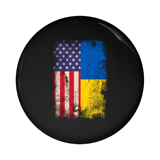 Ukrainian American Flag Ukraine Usa Roots Pin Buttons