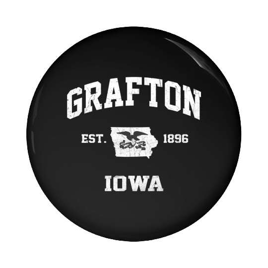 Grafton Iowa Ia State Athletic Style Pin Buttons