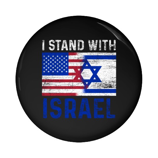 Us Flag I Stand With Israel Pin Buttons
