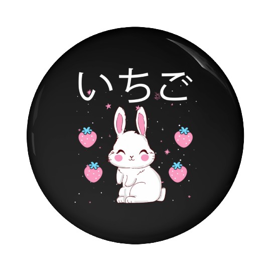 Strawberry Milk Bunny Aesthetic Vaporwave Anime Pin Buttons