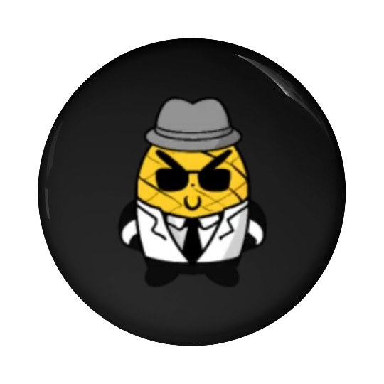Cute kawaii pineapple in gangster mafia style Pock Pin Buttons