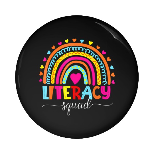 Literacy Squad Reading Teacher Rainbow Back To Sch Pin Buttons
