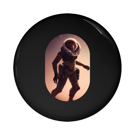 Astronaut Monkey Discovering Planet Mars 1 1 Pin Buttons