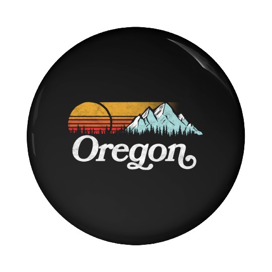 Oregon Mountains Sun Pin Buttons