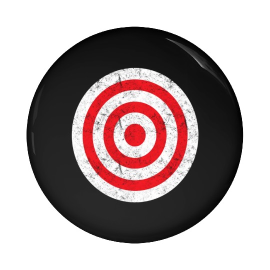 Print On Back Bullseye Target Bulls Eye Fun Pin Buttons
