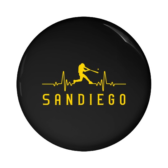 San Diego Baseball Heartbeat Sd Game Day Padre Pin Buttons
