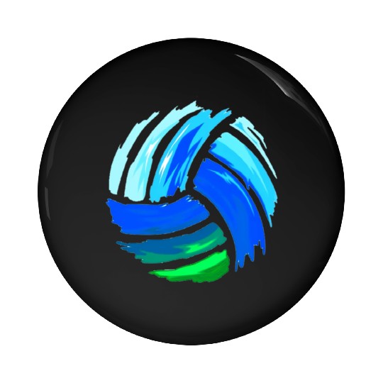 Volleyball Blue Green Best Sports N Pin Buttons