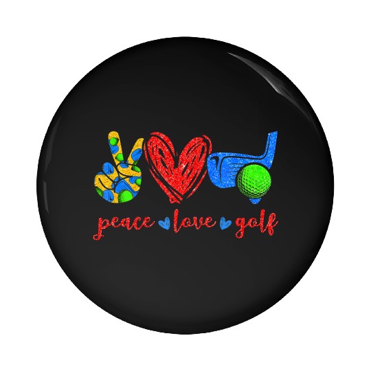 Peace Love Golf Cute Golf Lovers Pin Buttons