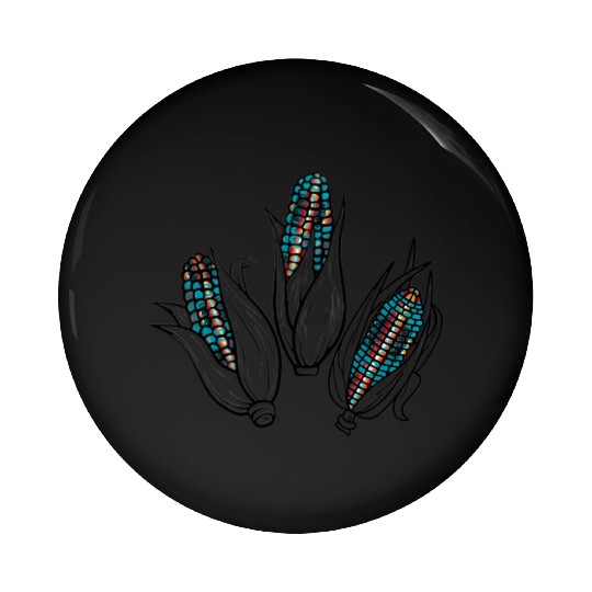 Native American Turquoise Corn Tribal Pattern Pin Buttons